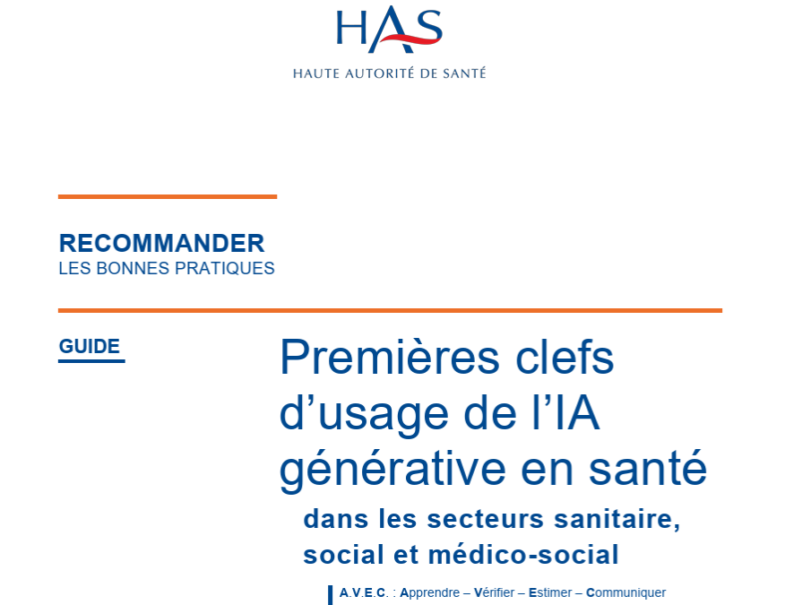 L’IA générative en santé : la HAS publie un guide de référence pour un usage responsable et éclairé